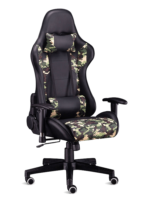 Cadeiras de corrida de computador de massagem ajustável cadeira de jogos de cor camuflada 