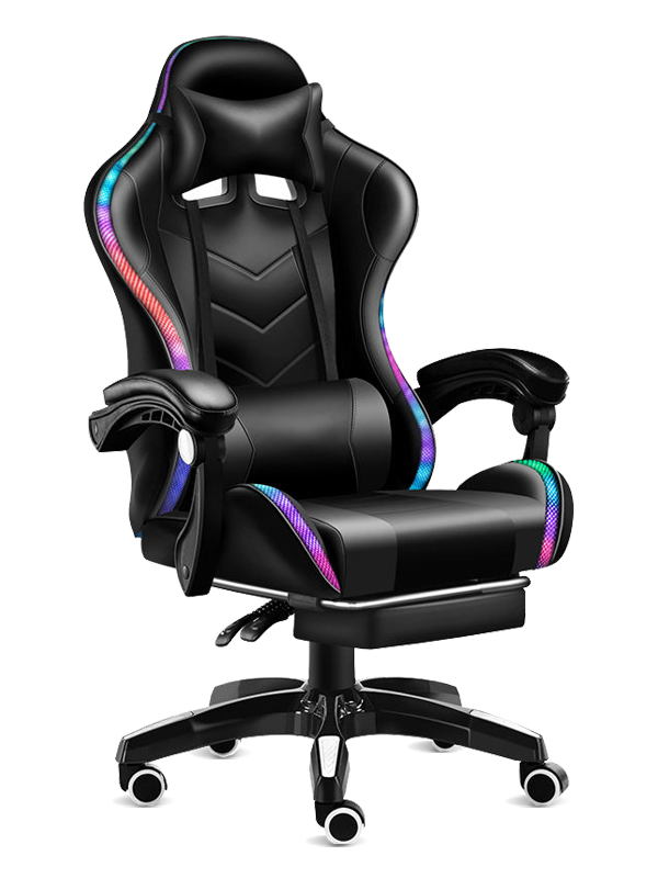 Cadeira de massagem para jogos de computador gamer LED colorida Rgb de vários estilos com alto-falante 