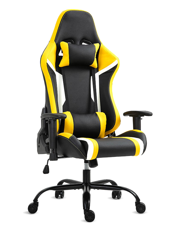 Cadeira de jogos barata para massagem de jogadores de jogos de escritório personalizados amarelos para computador de corrida 