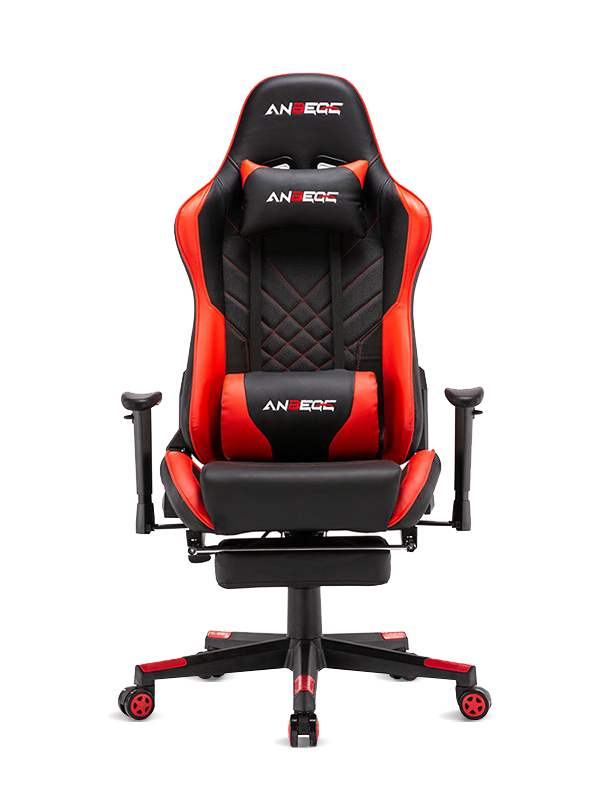 Cadeira de jogos moderna e ergonômica e confortável em couro com apoio para os pés e apoio de cabeça HS-8020 