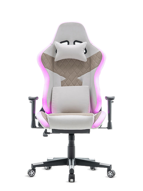 Cadeira gamer rgb com apoio de cabeça e almofada de cintura 